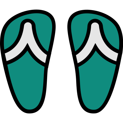 Beach, filled, flip flops, summer, travel, vacation icon